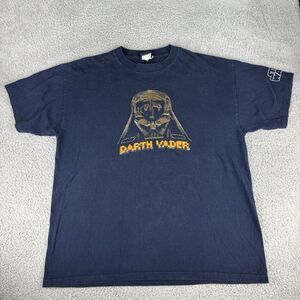 Star Wars Lucasfilm Metallic Darth Vader T Shirt Men's Size Xl‎ Blue Y2k Boxy